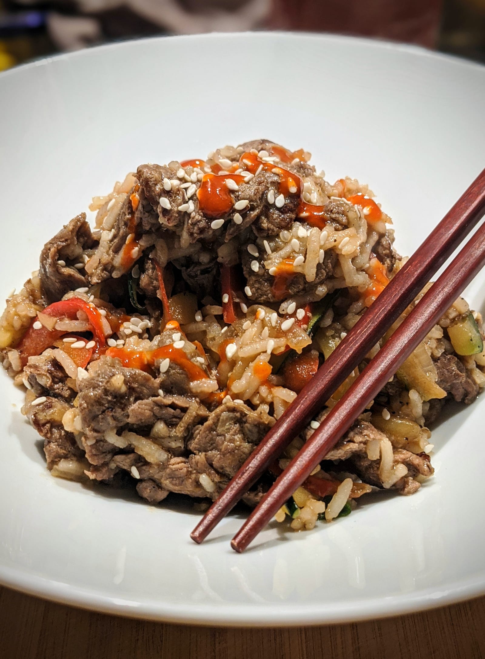Runder Wok met groenten