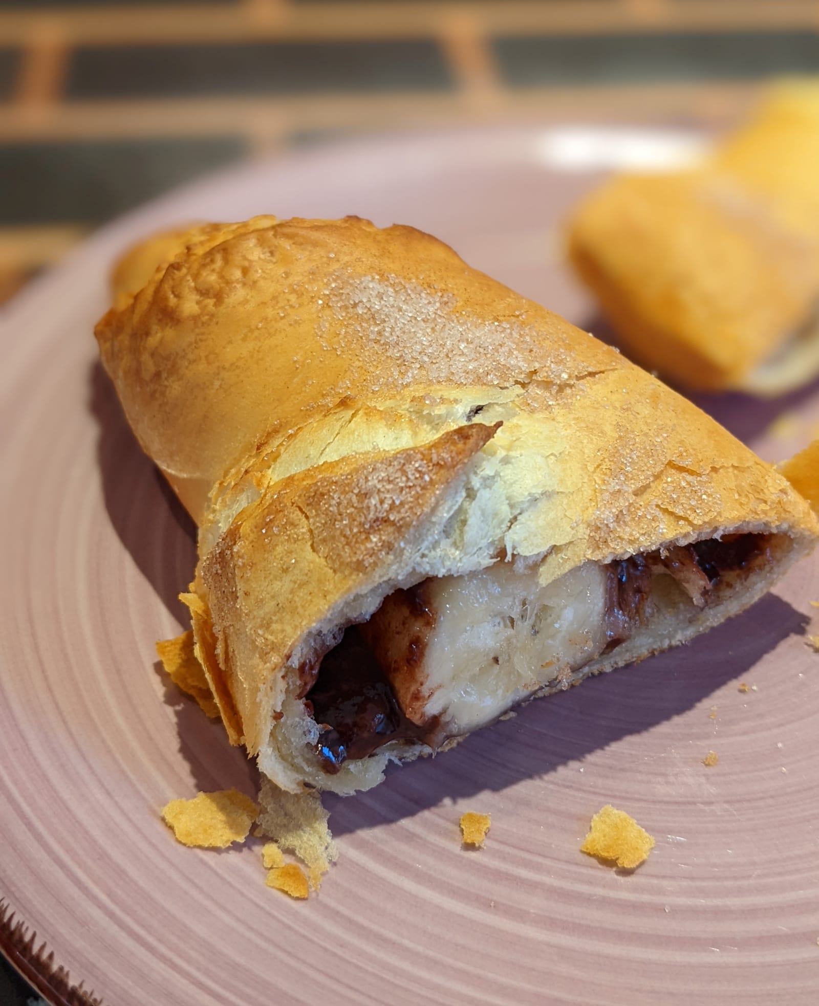 Croissants met banaan en nutella
